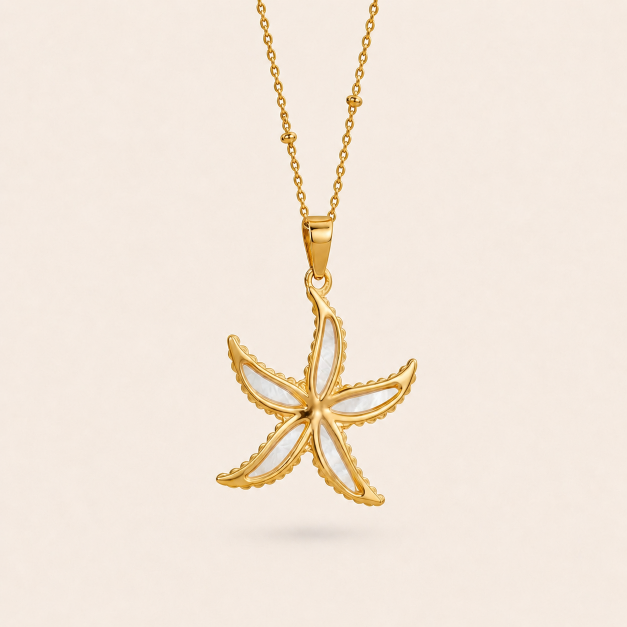 Unique shimmering starfish necklace
