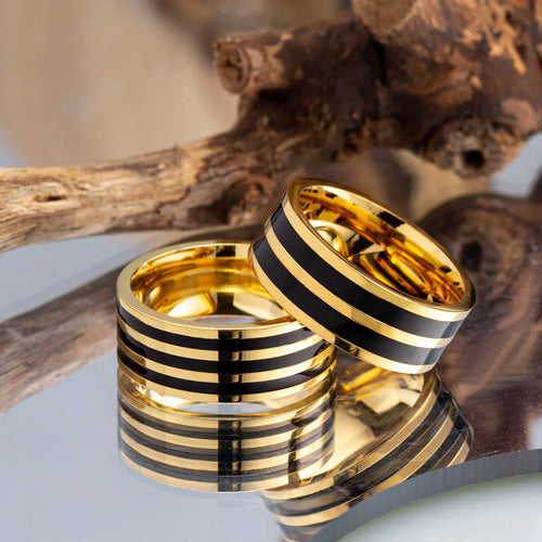 Eternal Love Gold-Plated Titanium Duo Ring