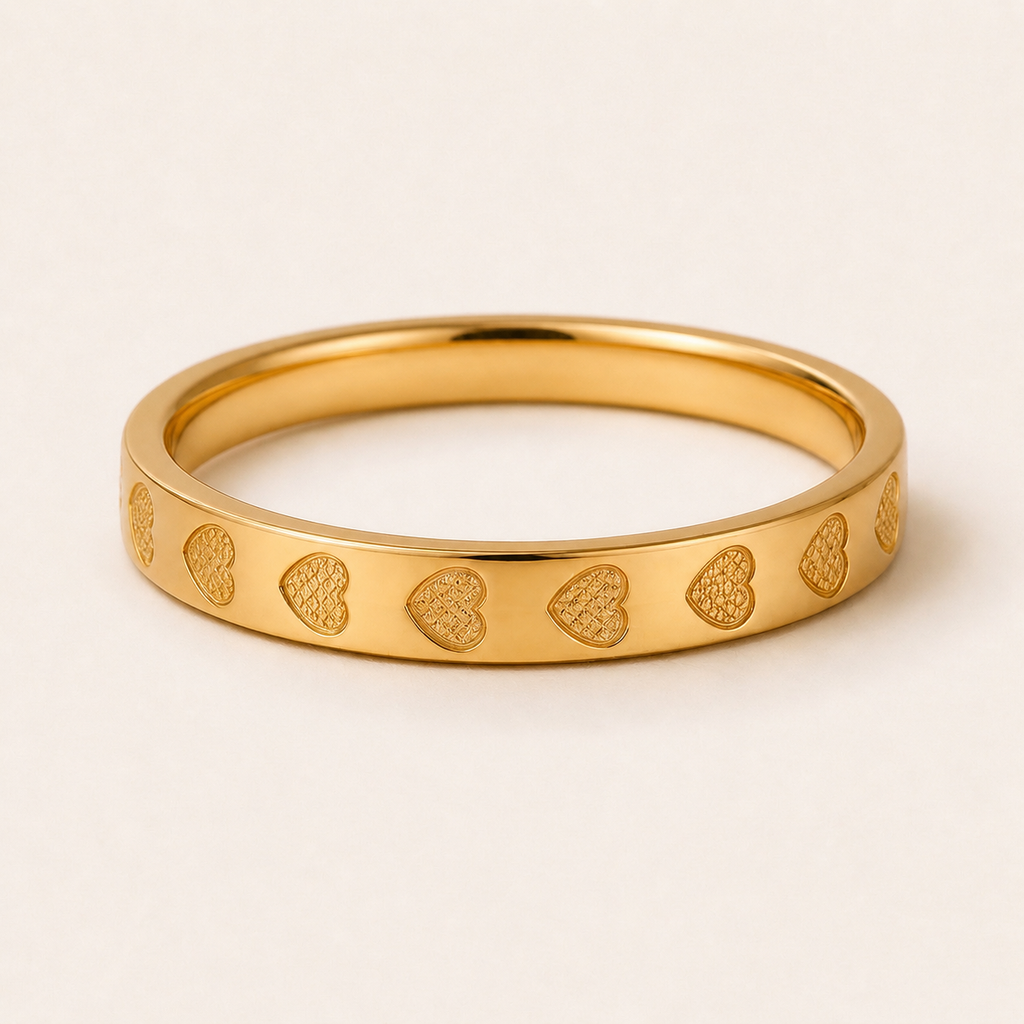 Gold Heart Band Ring