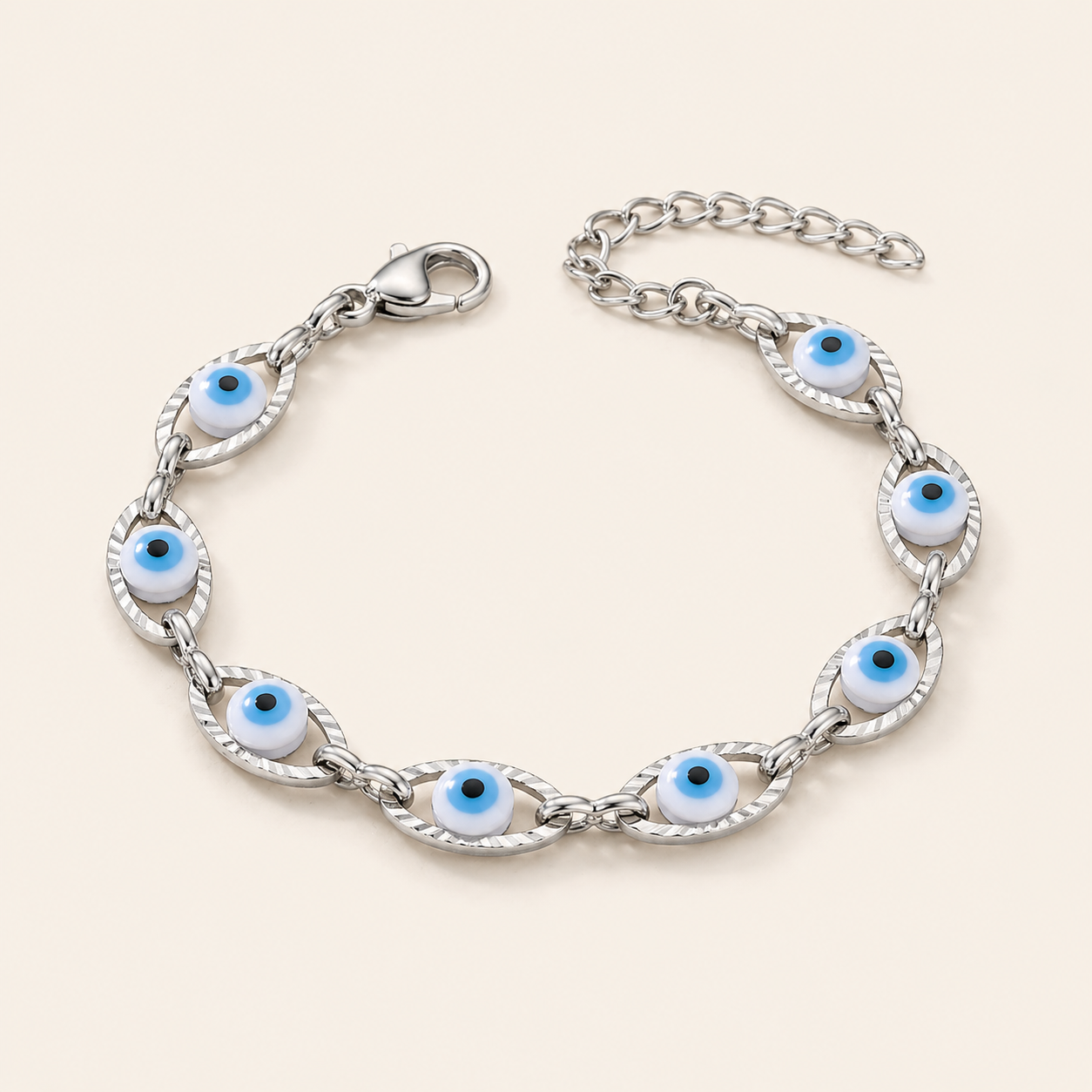 Bracelet with Evil Eye links