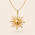 Modern Gold Sun Design Necklace