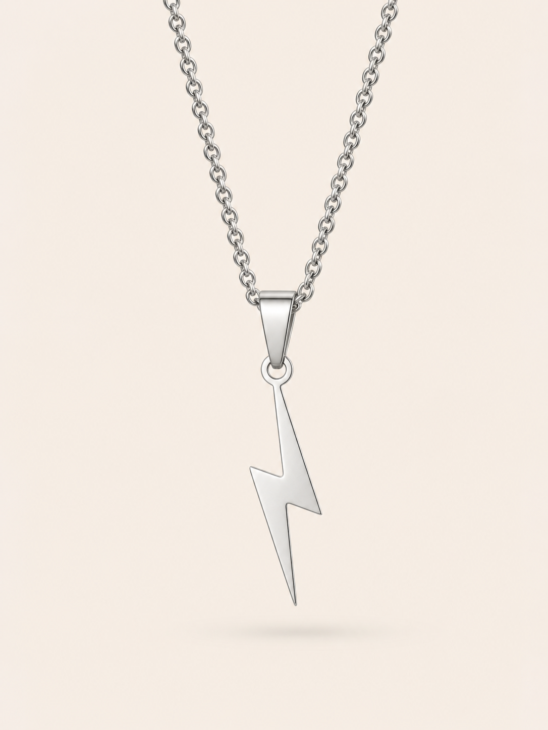 Necklace with lightning bolt pendant
