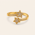 Sparkling Double Star Ring