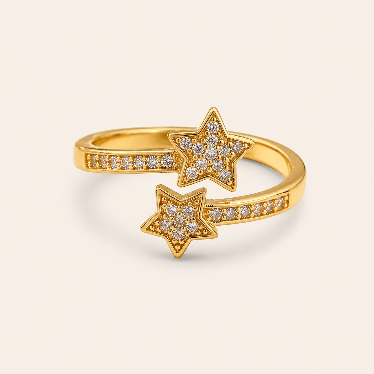 Sparkling Double Star Ring