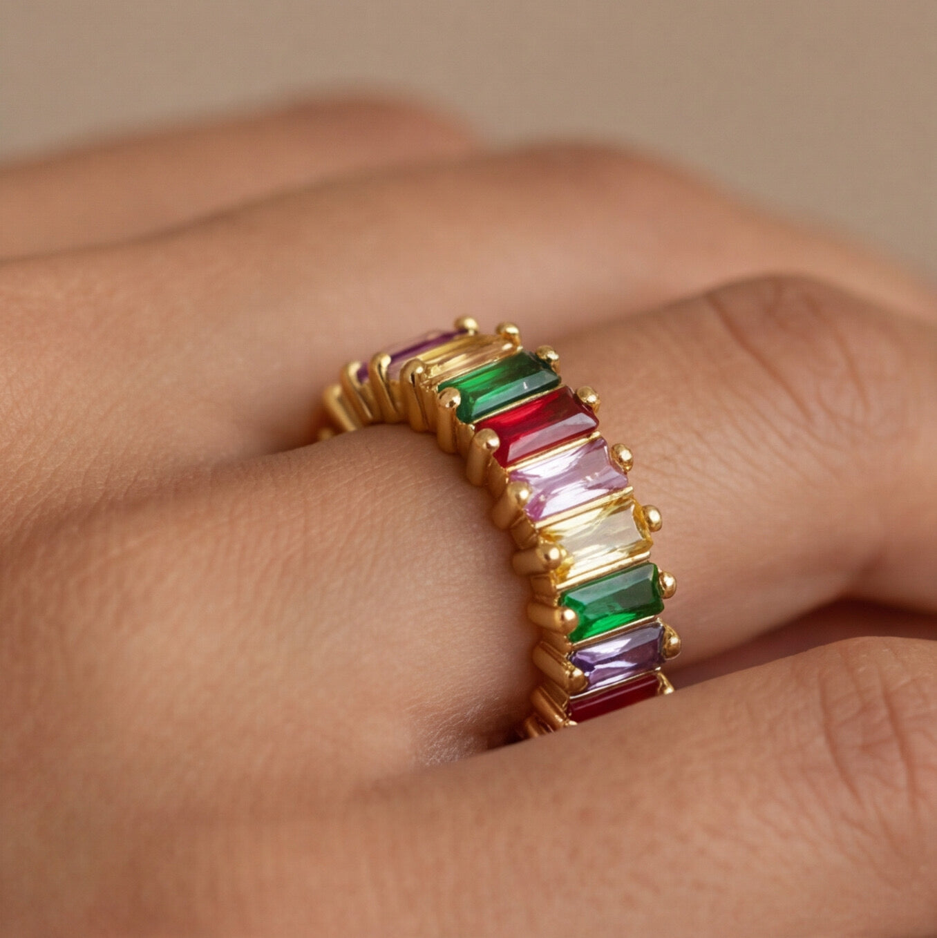 Adjustable Baguette Band Ring