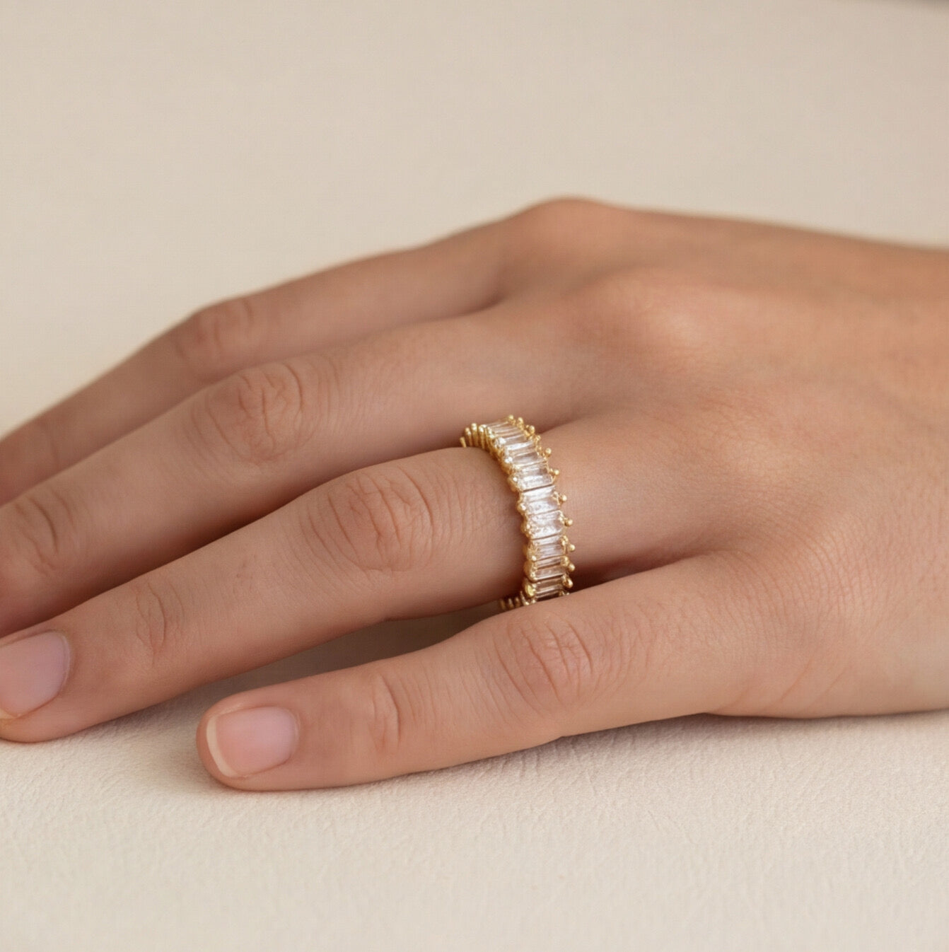 Adjustable Baguette Band Ring
