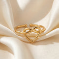 Minimalist twisted heart ring