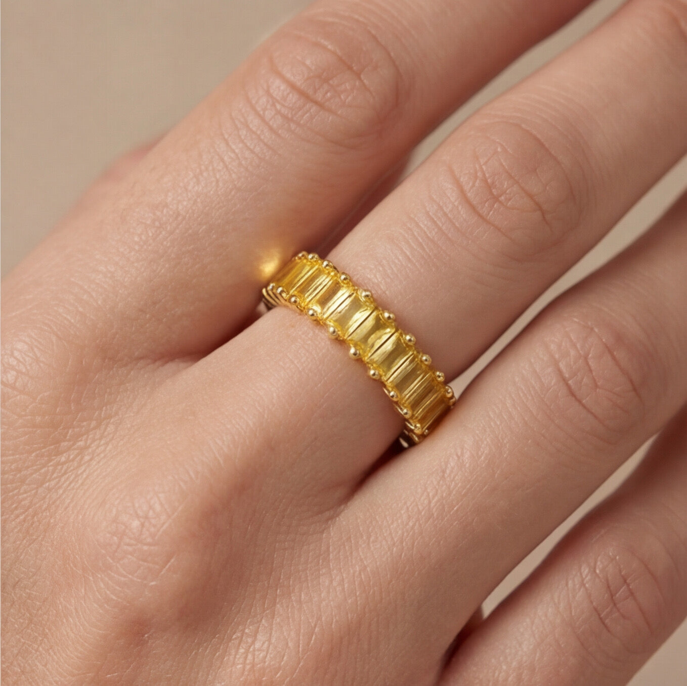 Adjustable Baguette Band Ring