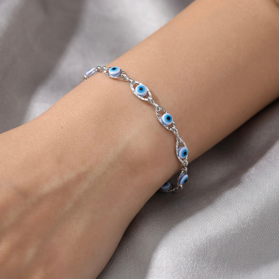 Bracelet with Evil Eye links