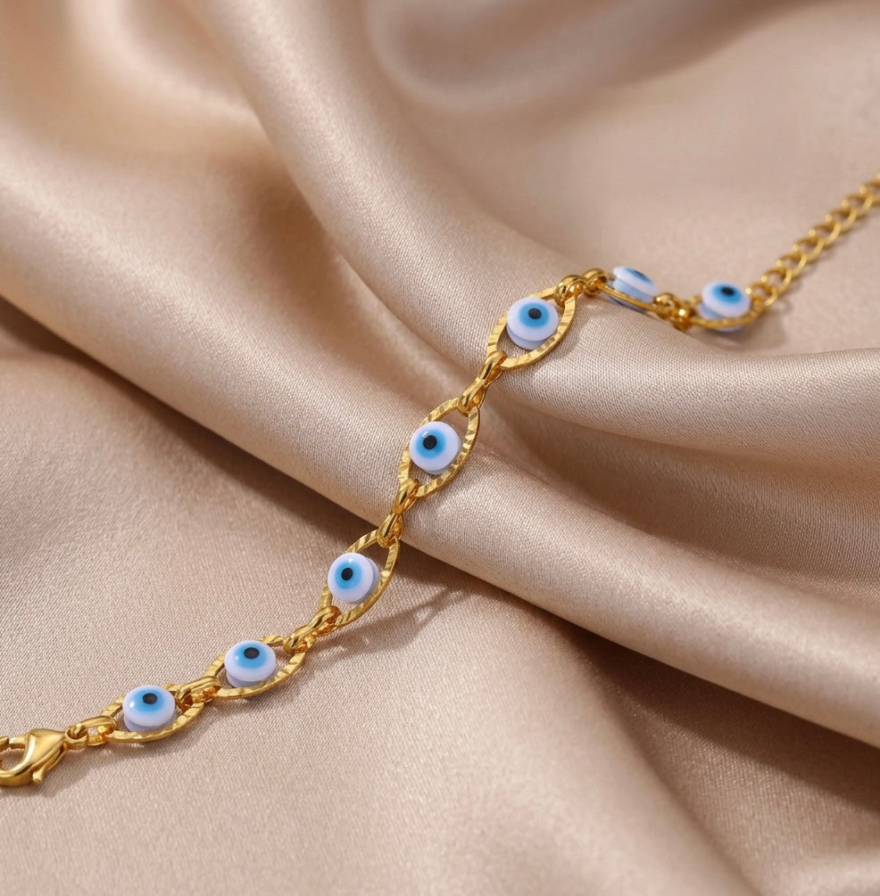 Bracelet with Evil Eye links