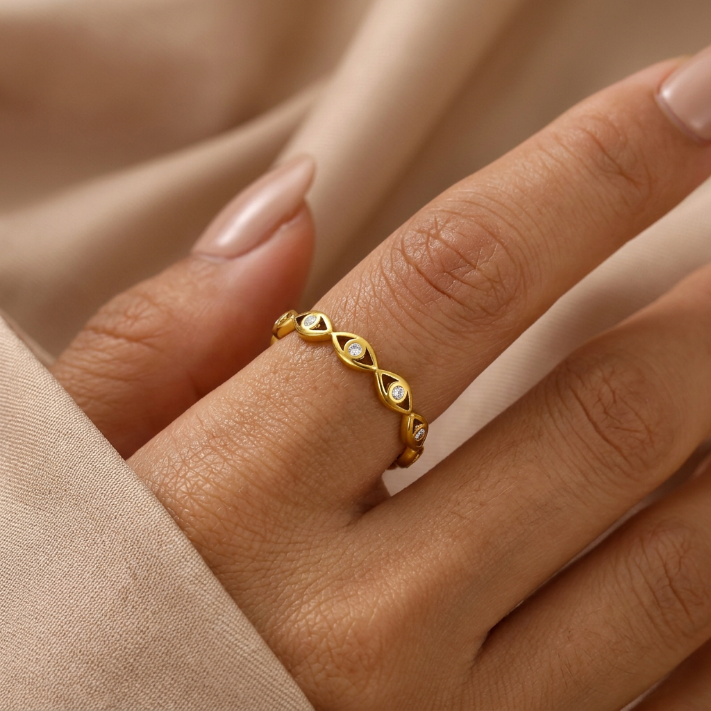 Edler goldener Openwork Ring