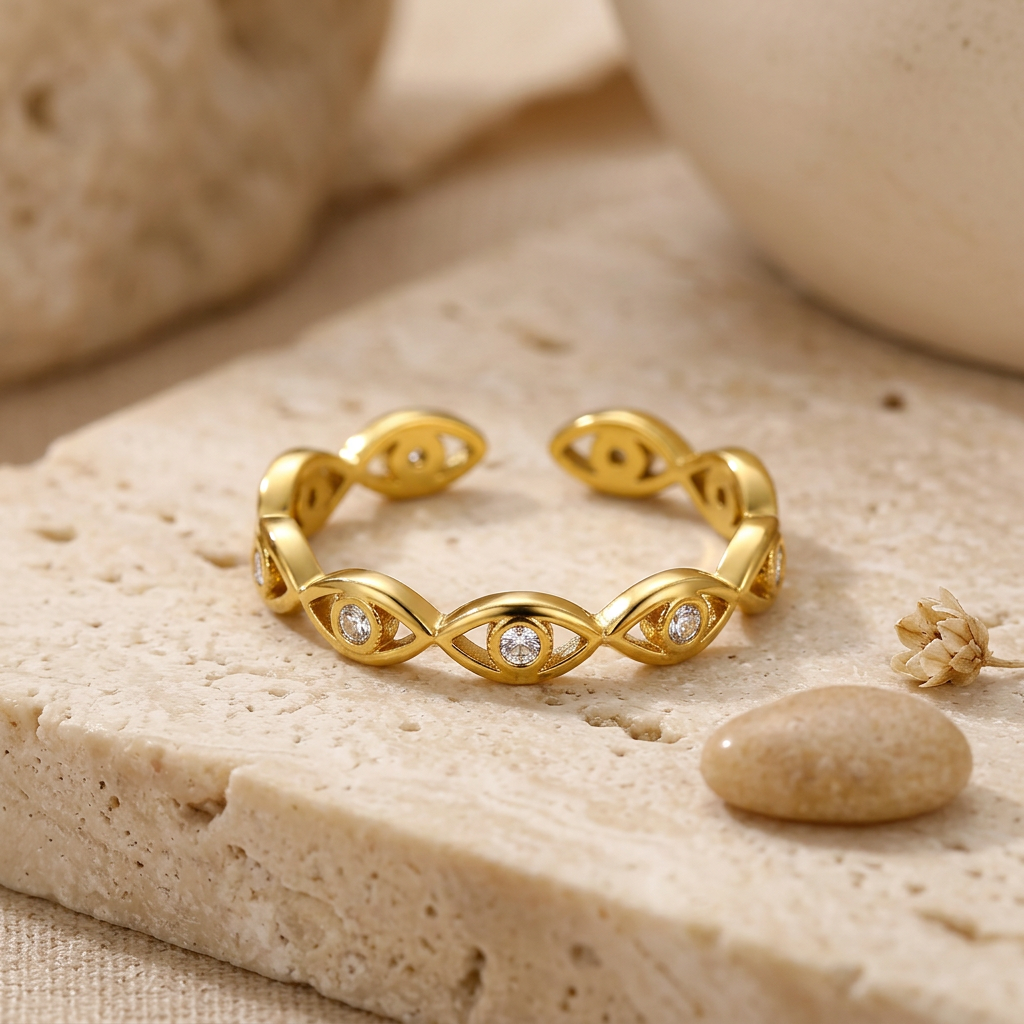 Edler goldener Openwork Ring