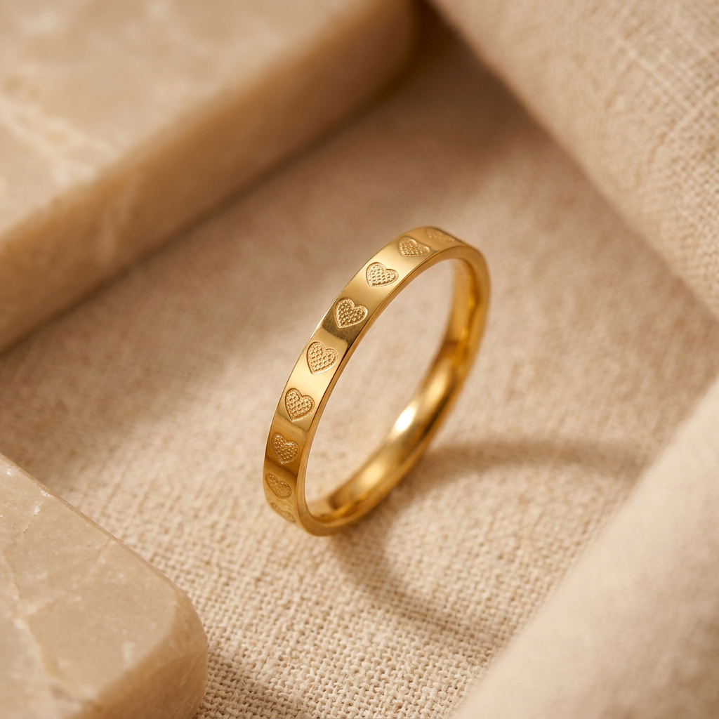 Goldener Herz Bandring