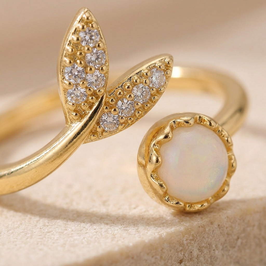 Sparkling Gold Opal Ring