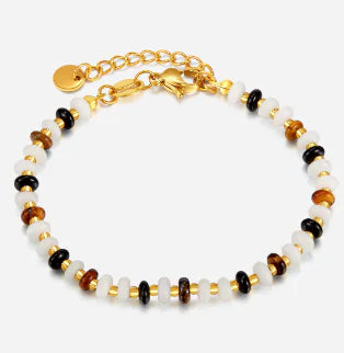 Natural Stone and Stainless Steel Women's Bracelet Jewelry