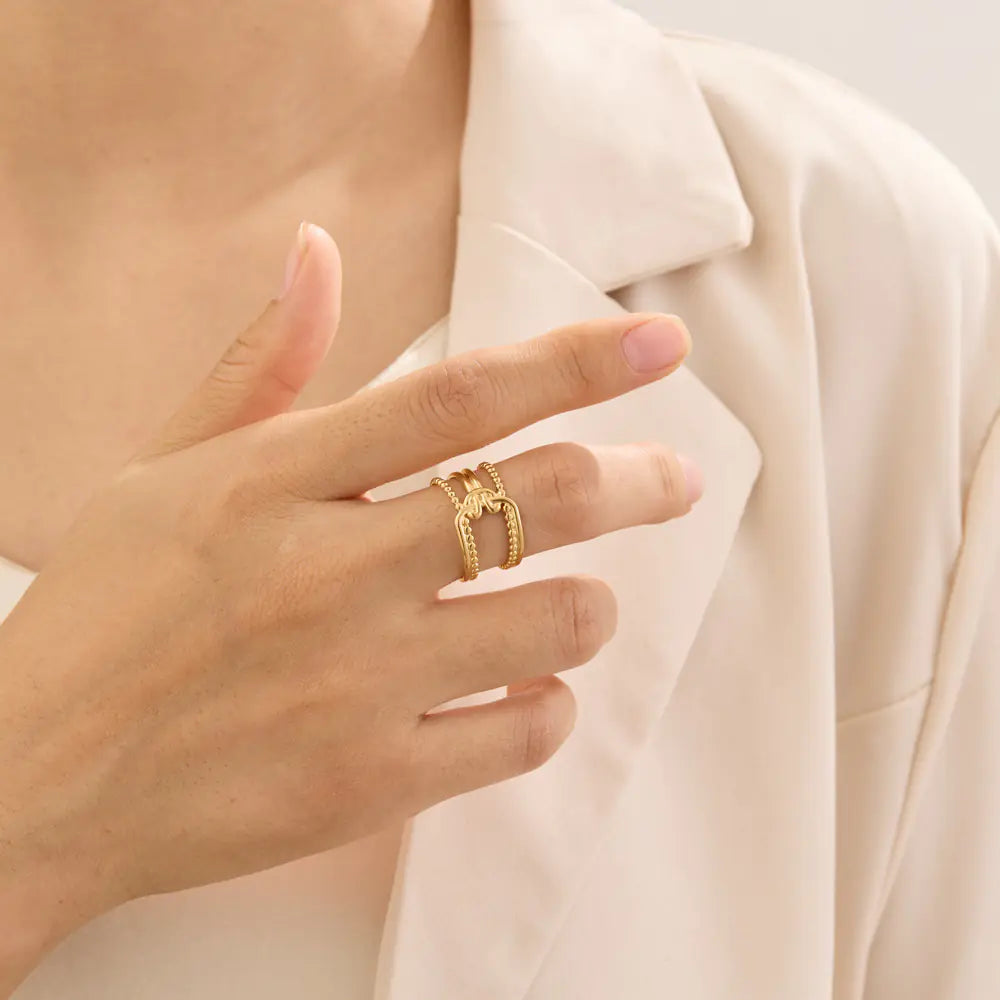 Golden Designer Ring for Women